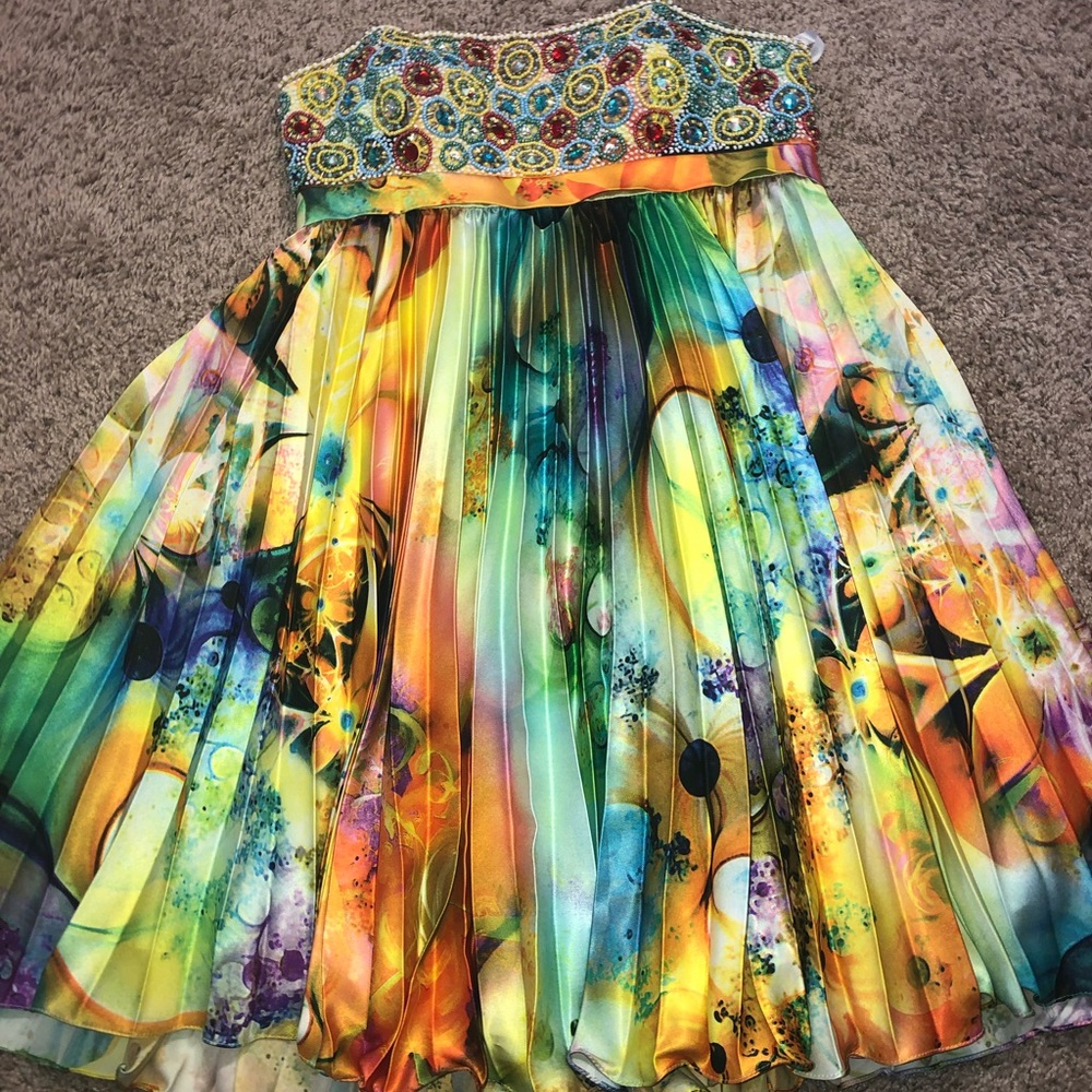 Sherri hill Homecoming/ Prom rainbow floral dress
